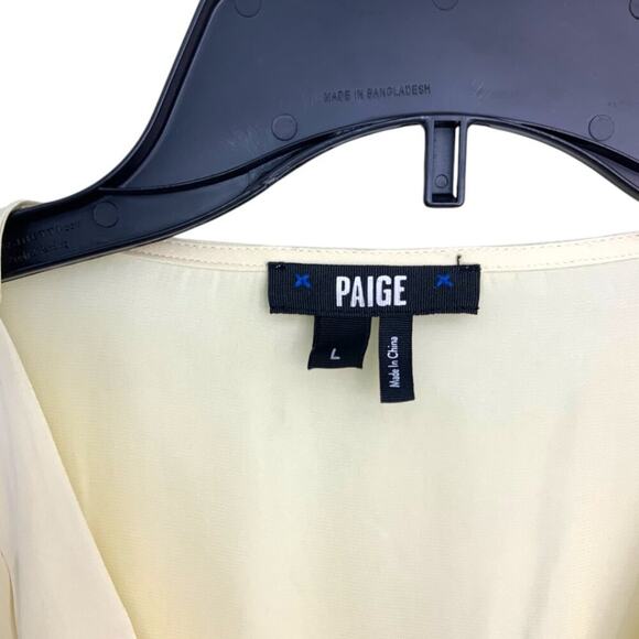 Paige Felicity Puff Sleeve Blouse In Pale Daffodil Size Large NWOT $179 MSRP - Picture 4 of 9